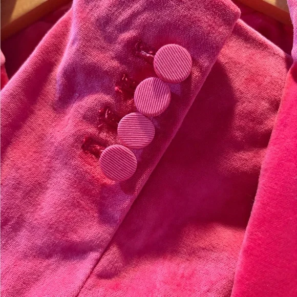 J. Crew Suit Dragonfruit Pink Velvet Featuring the Willa Blazer & Kate Trousers - Picture 10 of 16